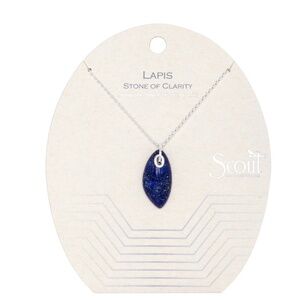 NWT Organic Stone Necklace Lapis/Silver - Stone of Clarity